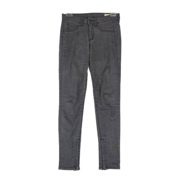 Rag & Bone Black Skinny Stretch Zipper Capri Jeans Made in USA, Women's Sz 25 - Picture 1 of 8